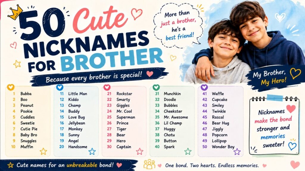 50 Cute Nicknames for Brother