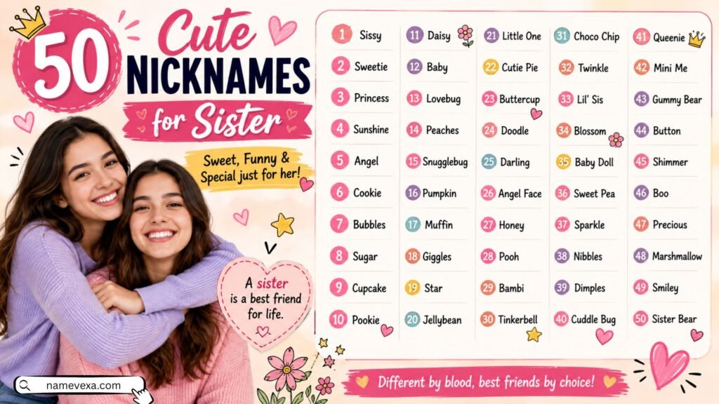 50 Cute Nicknames for Sister