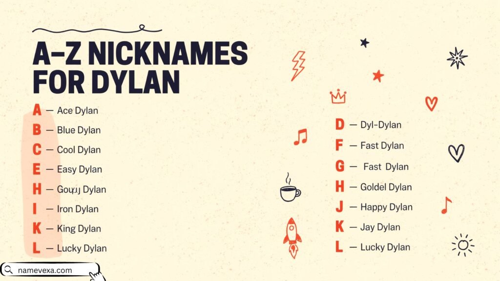 A – Z Nicknames for Dylan