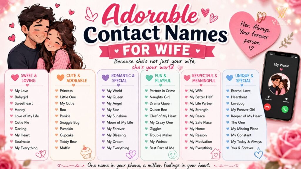Adorable Contact Names for Wife