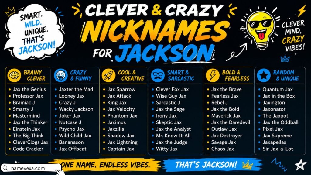 Clever & Crazy Nicknames for Jackson