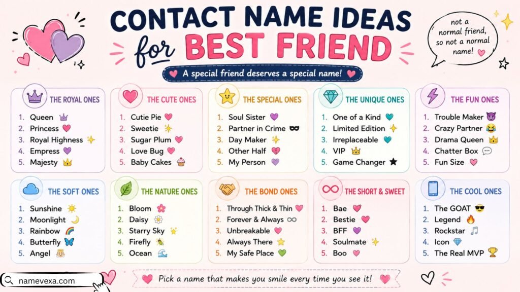 Contact Name Ideas for Best Friend