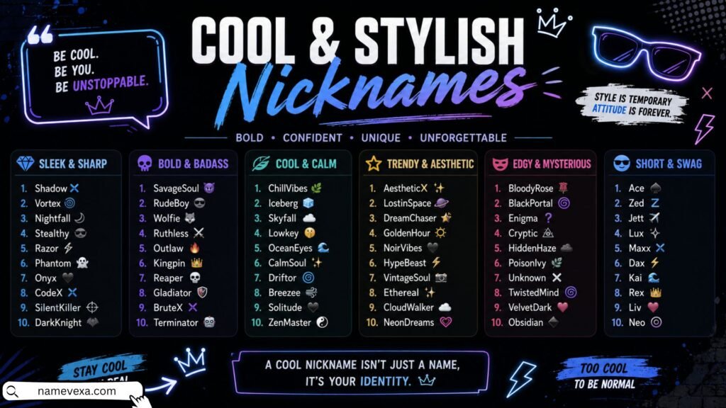 Cool and Stylish Nicknames