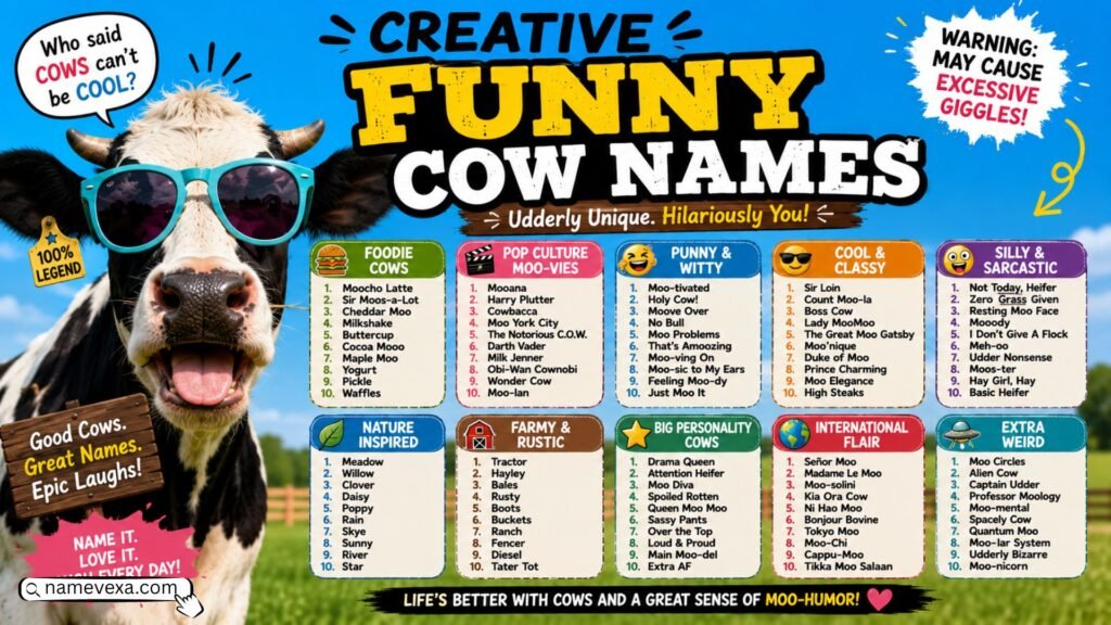 Creative Funny Cow Names