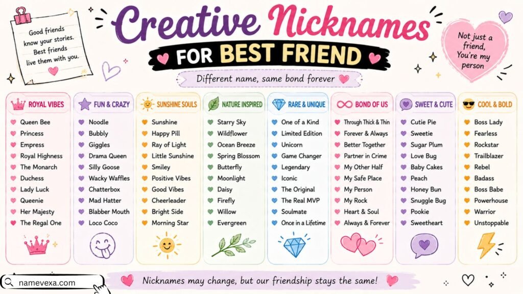 Creative Nicknames For Best Friend