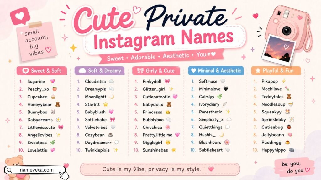 Cute Private Instagram Names
