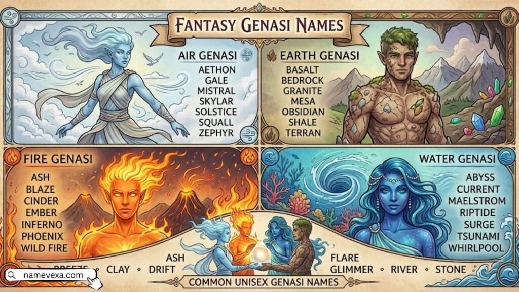 Fantasy Genasi Names