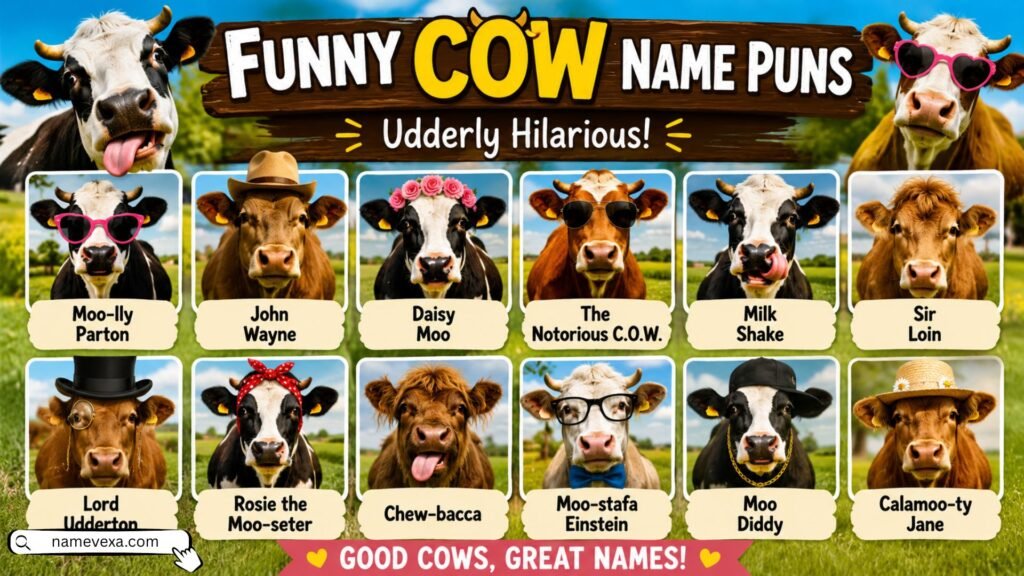 Funny Cow Name Puns
