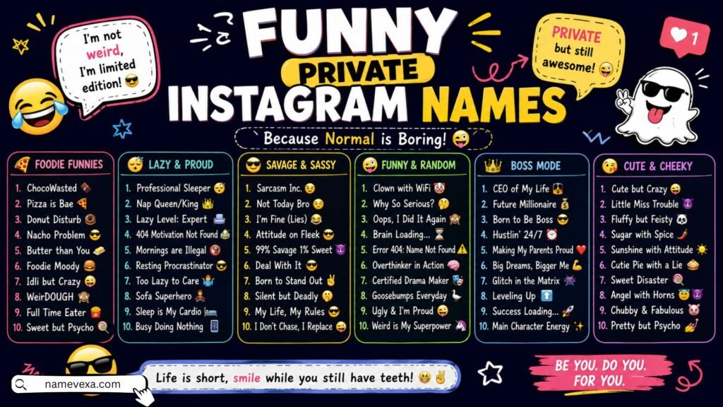 Funny Private Instagram Names