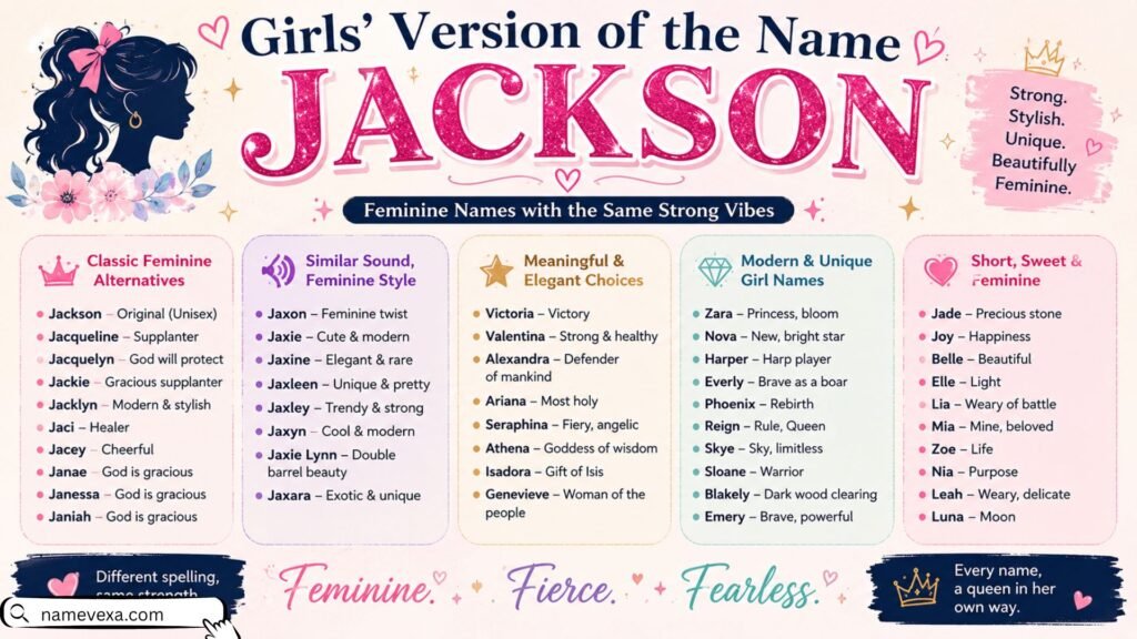 Girls version of the name Jackson