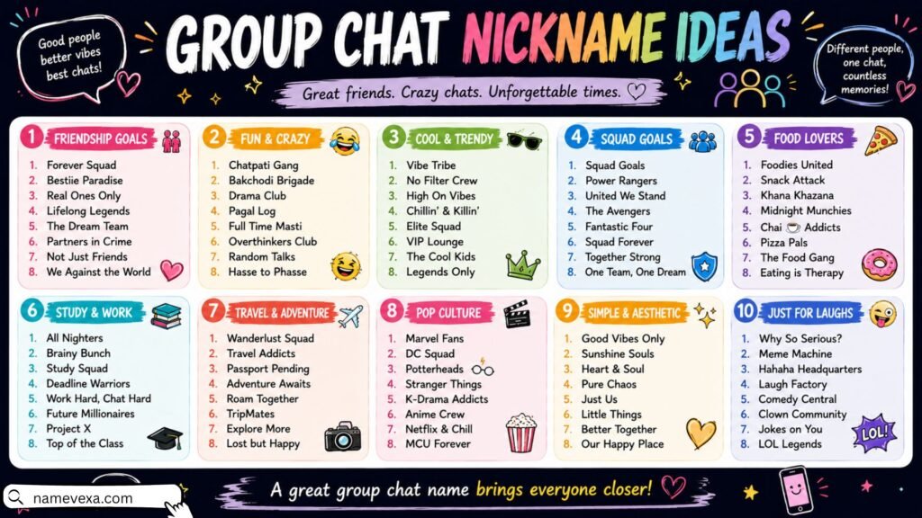 Group Chat Nickname Ideas