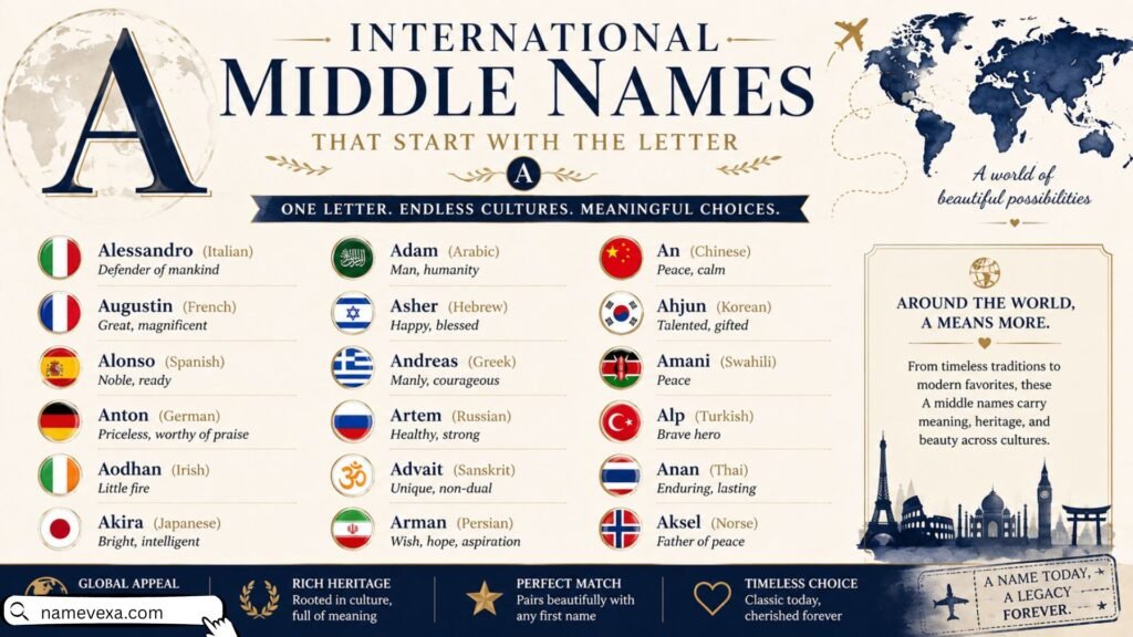 International Middle Names That Start With the Letter A