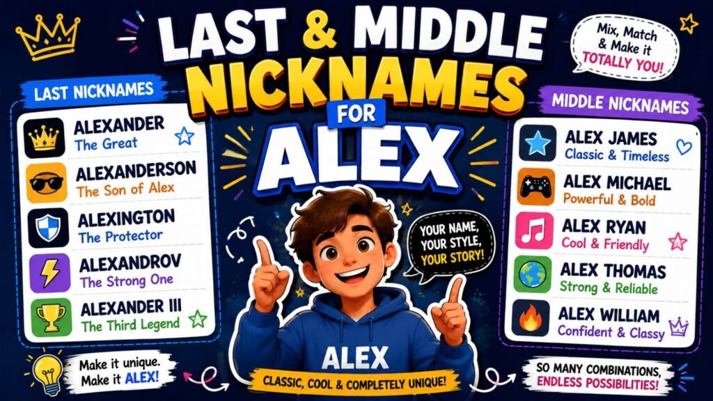 Last & Middle Nicknames for Alex