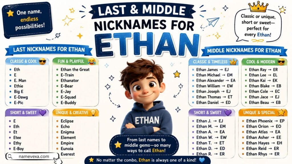 Last & Middle Nicknames for Ethan