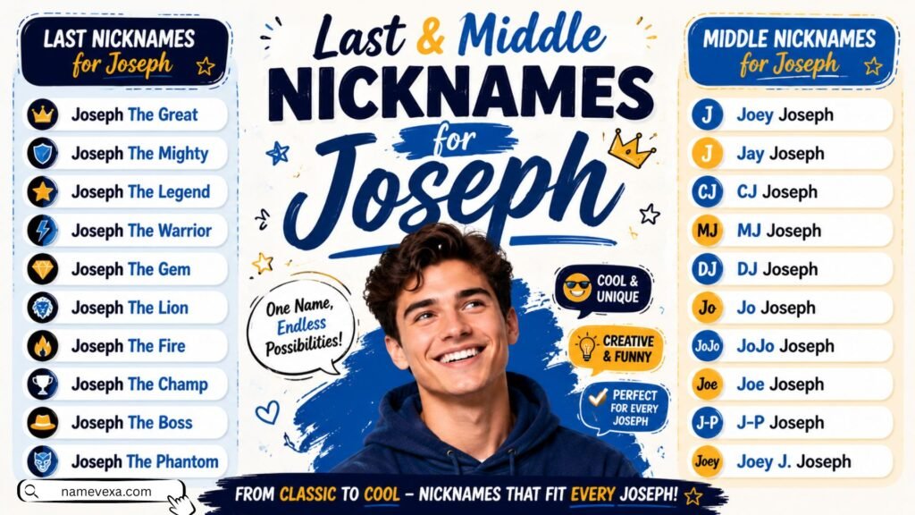 Last & Middle Nicknames for Joseph