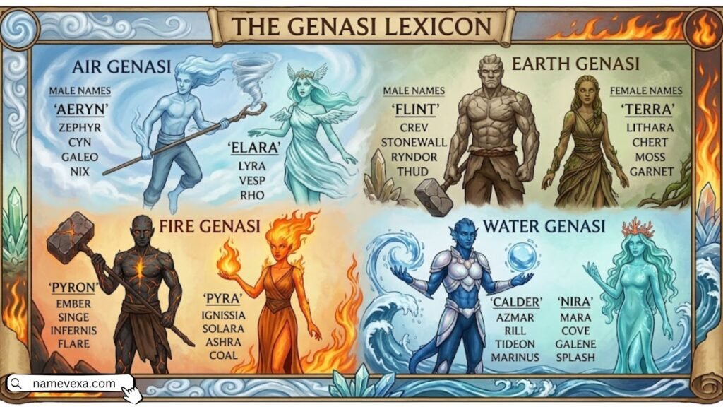 Male & Female Genasi Names