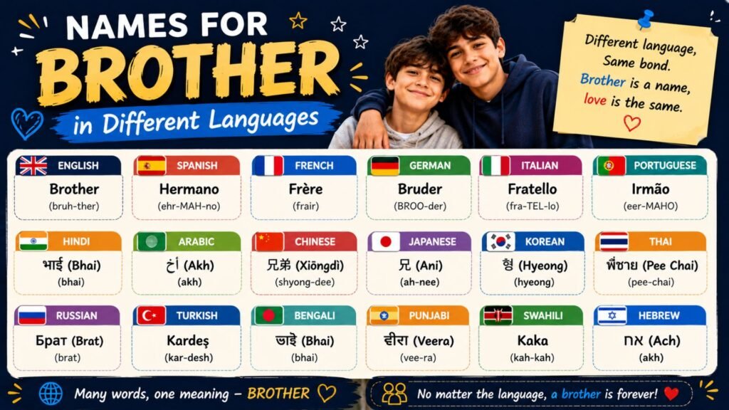 Names for Brother in Different Languages
