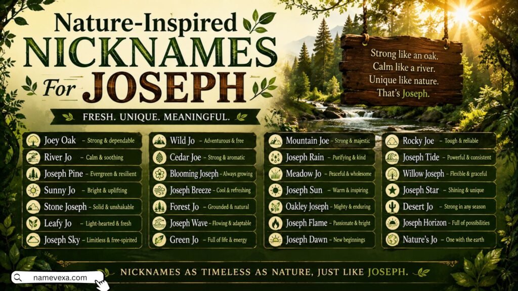 Nature-Inspired Nicknames For Joseph