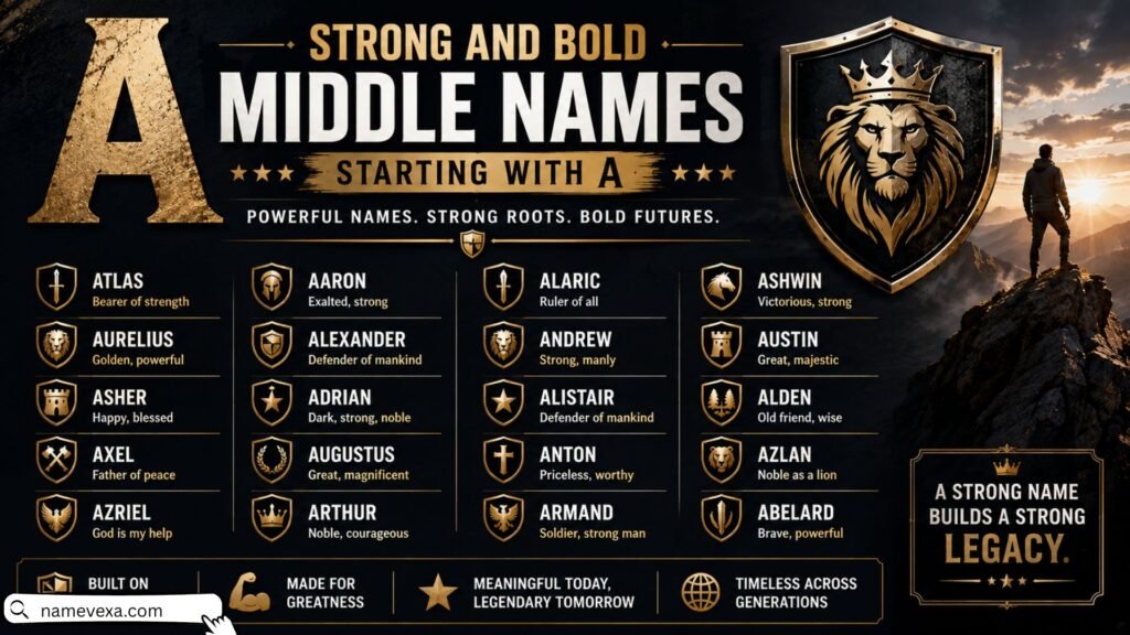 Strong And Bold Middle Names Starting With A