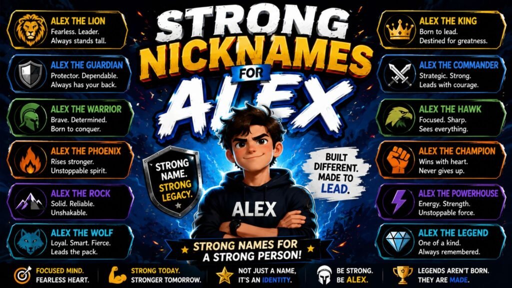 Strong Nicknames for Alex