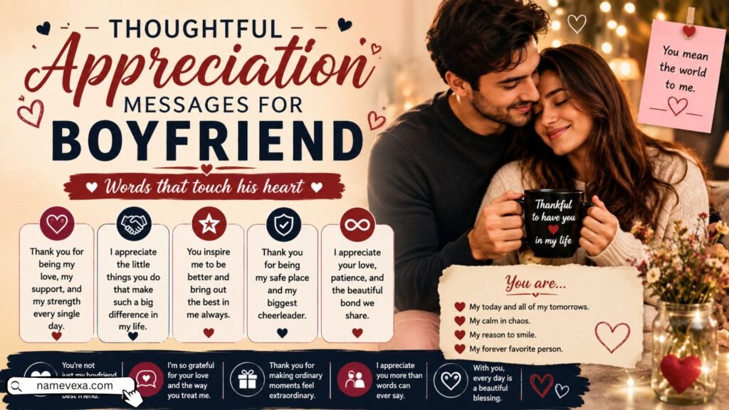 Thoughtful Appreciation Messages for Boyfriend