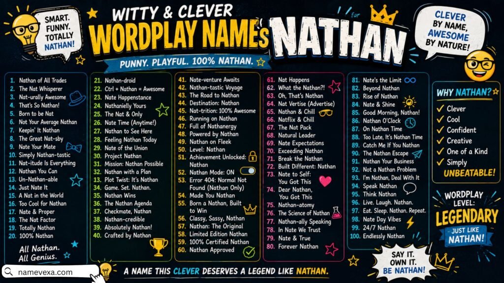Witty and Clever Wordplay Names for Nathan