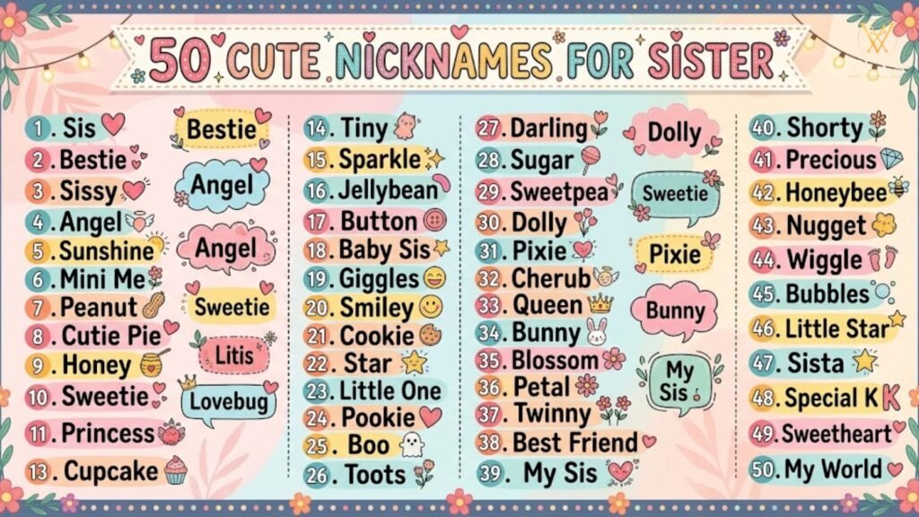 50 Cute Nicknames for Sister