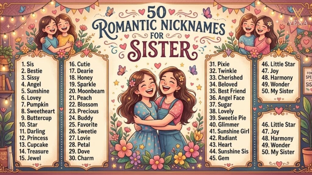 50 Romantic Nicknames for Sister