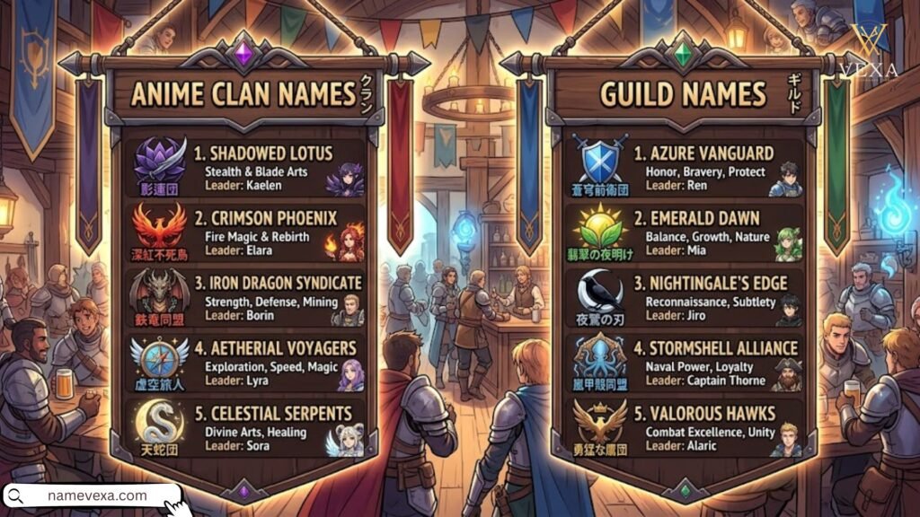 Anime Clan Names and Guild Names