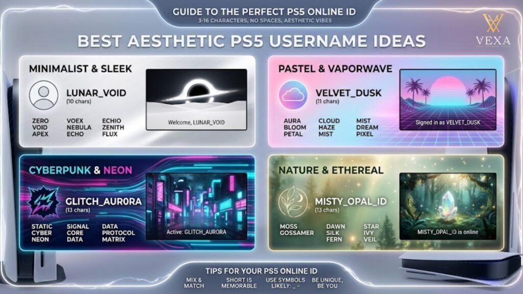 Best Aesthetic PS5 Username Ideas