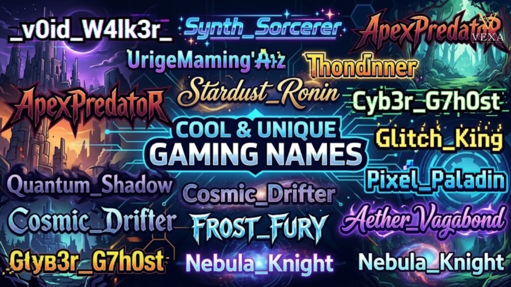 Cool Unique Gaming Names