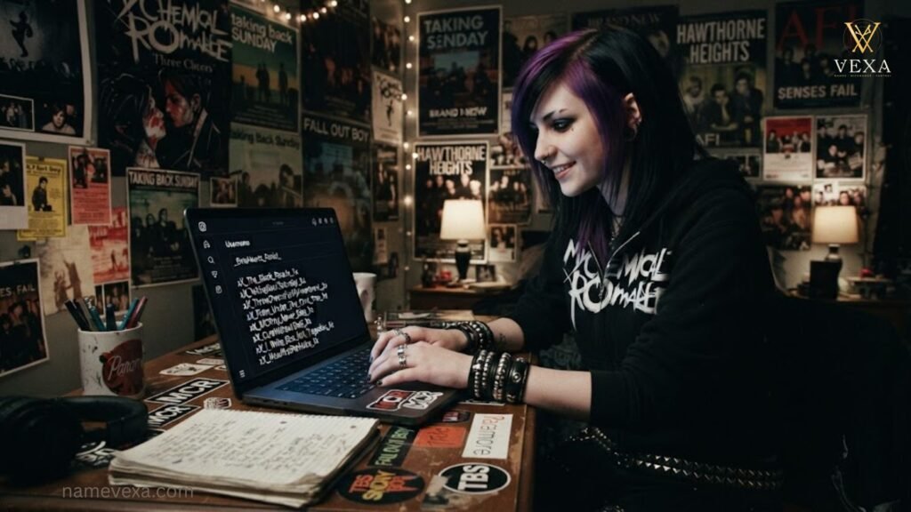 Emo Usernames Inspired by Bands and Music