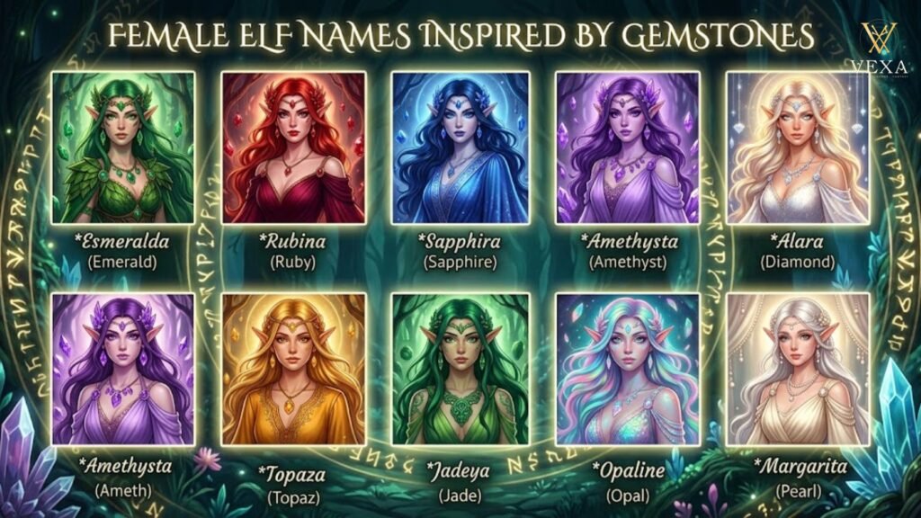 Female Elf Names Inspired by Gemstones