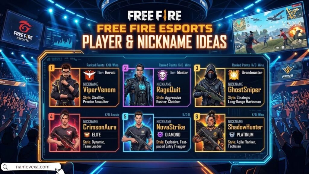 Free Fire Esports Player & Nickname Ideas