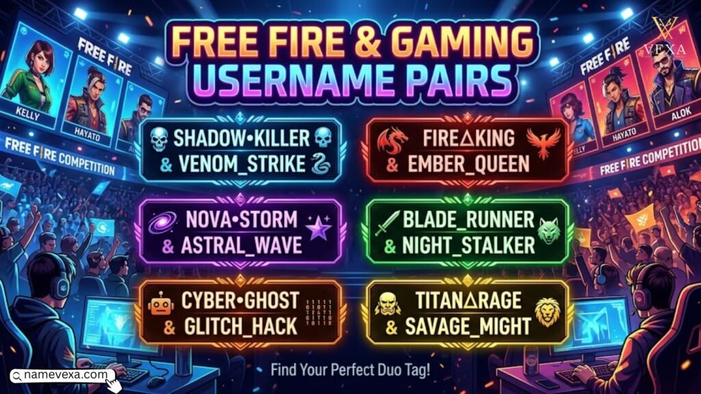 Free Fire & Gaming Username Pairs