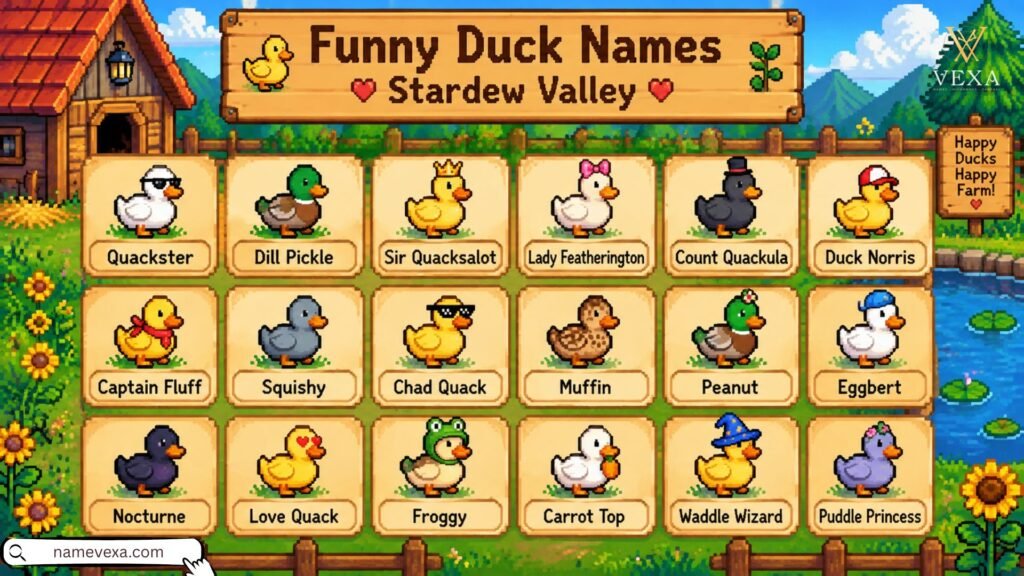 Funny Duck Names: Stardew Valley