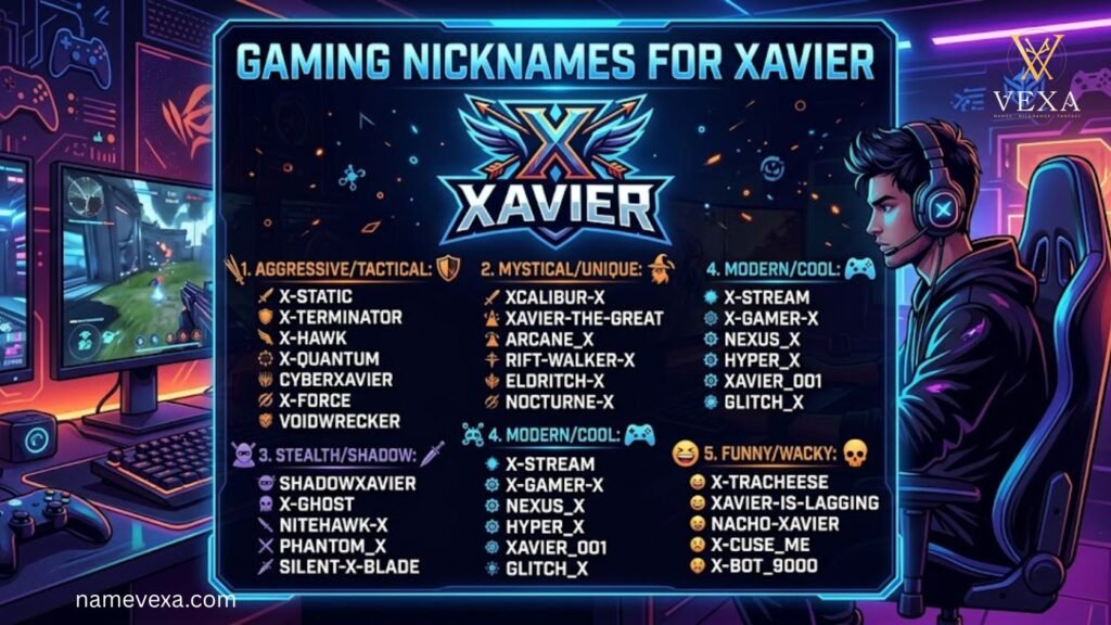 Gaming Nicknames for Xavier
