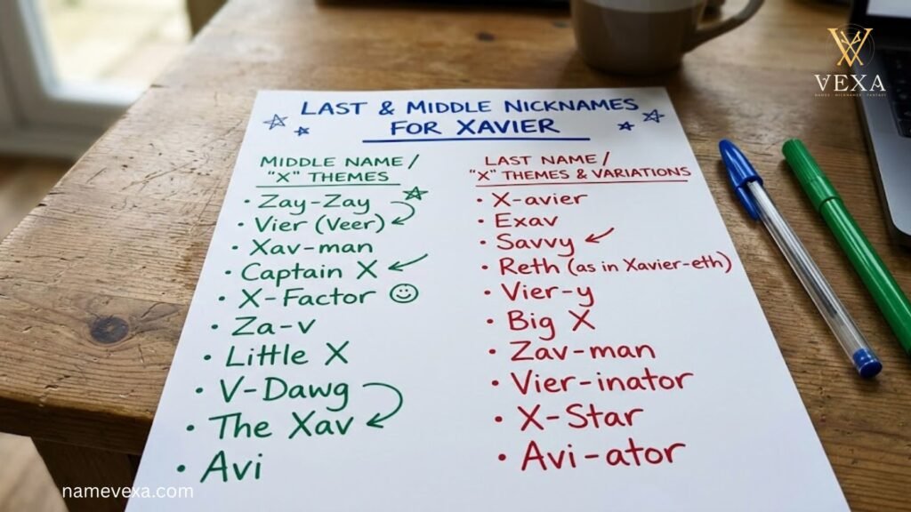 Last & Middle Nicknames for Xavier
