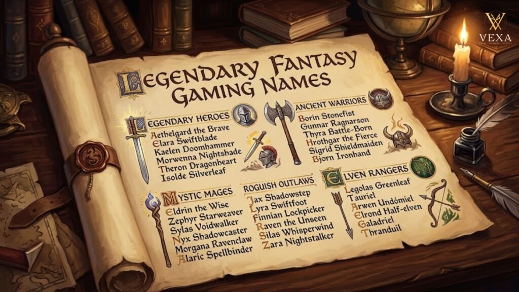 Legendary Fantasy Gaming Names