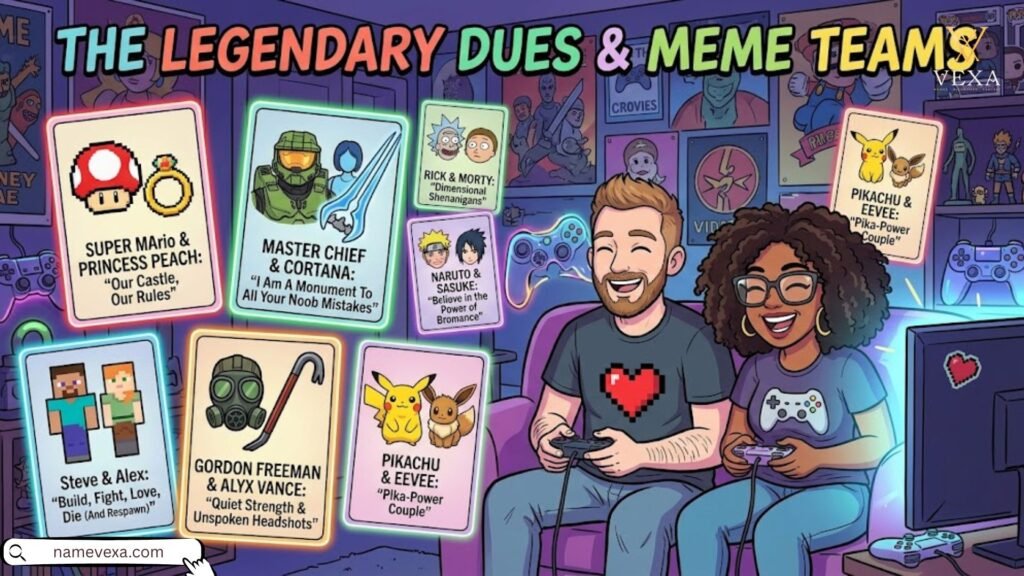 Meme & Pop Culture References Gaming Duo Names for Couples