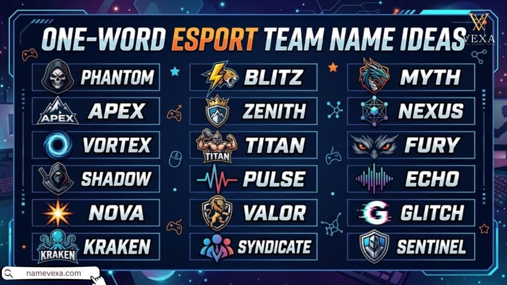 One-Word Esport Name Ideas