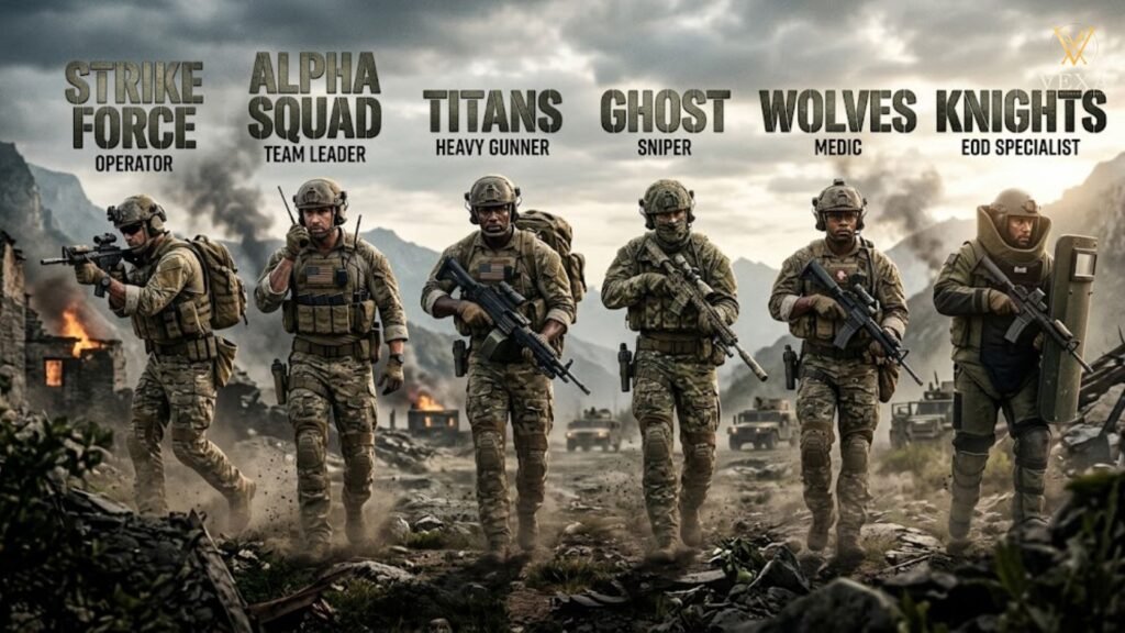 Strong & Powerful Military Team Names