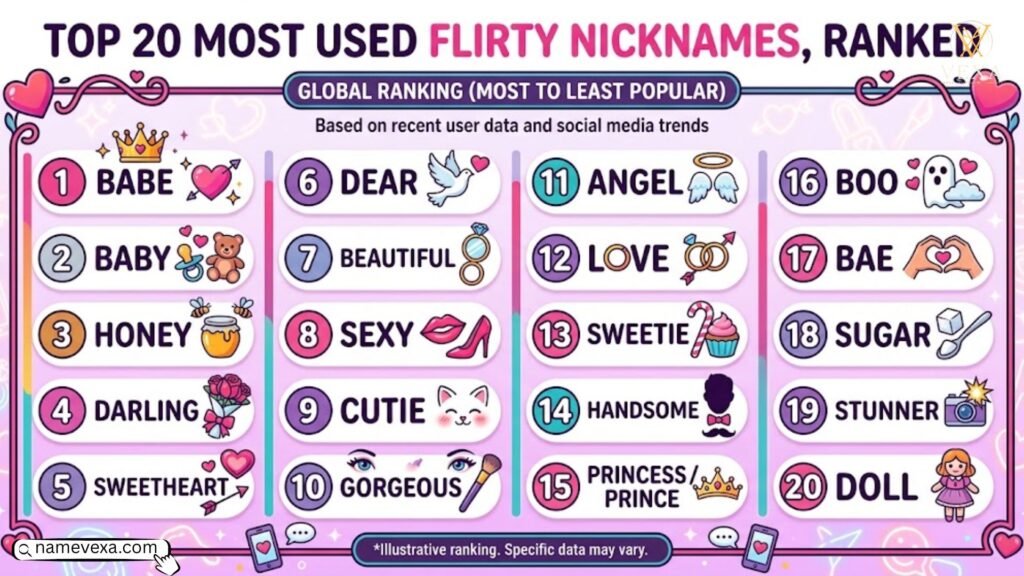 Top 20 Most Used Flirty Nicknames, Ranked