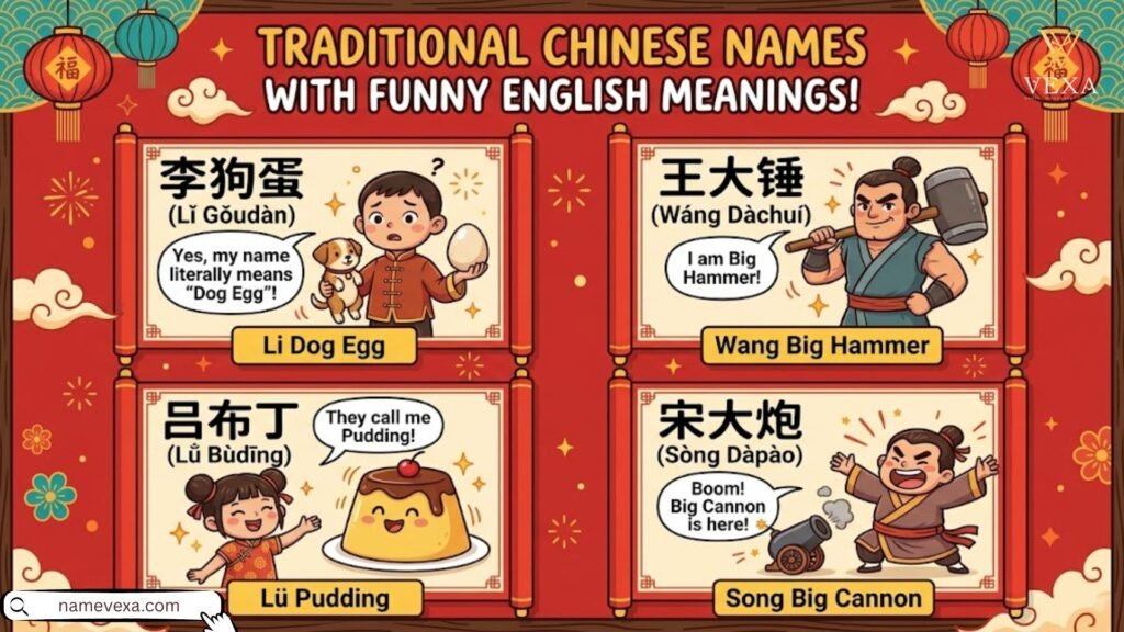 Traditional Chinese Names with Funny English Meanings