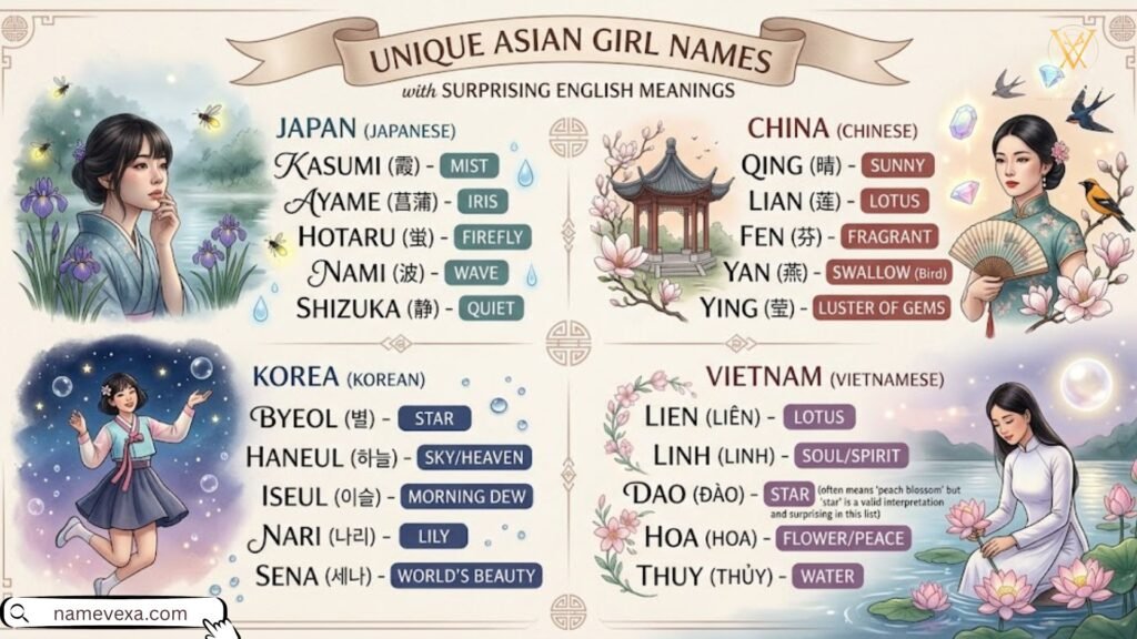 Unique Asian Girl Names with Surprising English Meanings