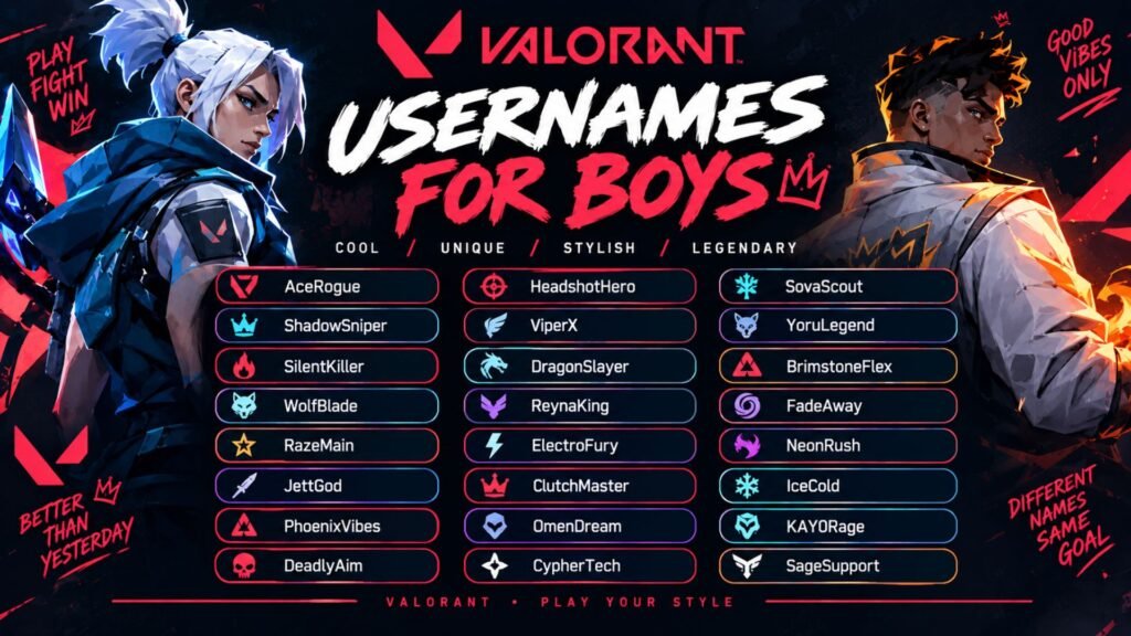 Valorant Usernames for Boys