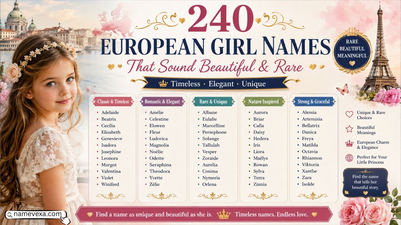 240 European Girl Names That Sound Beautiful & Rare