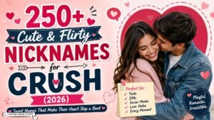 250+ Cute & Flirty Nicknames for Crush (2026)