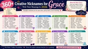 360+ Creative Nicknames for Grace With Their Meanings In 2026