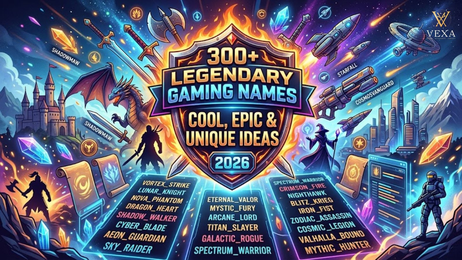 300+ Legendary Gaming Names Cool, Epic & Unique Ideas 2026